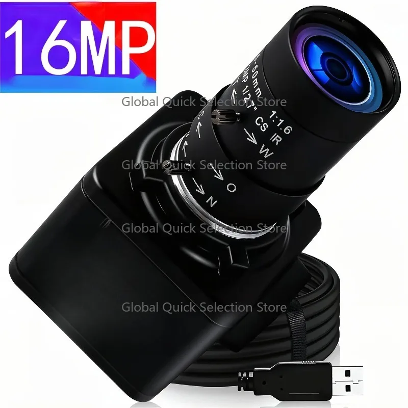 16MP Webcam 4656x3496 Ultra HD Web Camera IMX298 UVC 10X Zoom Mini USB Camera for Industrial Inspection, Photograph,Security