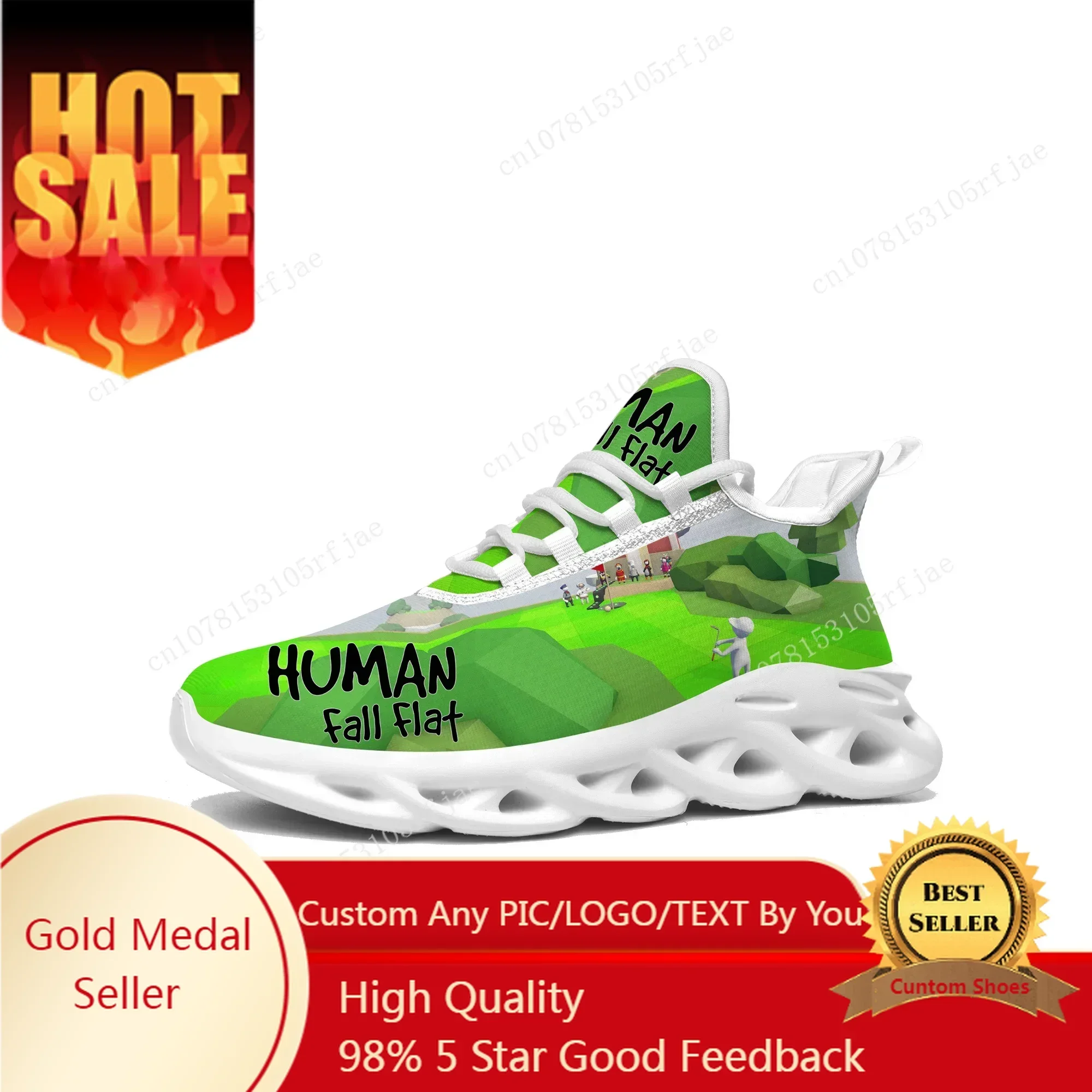 

Cartoon Game Human Fall Flat Sneakers Mens Womens Sports Running Shoes Custom Fashion Built Lace Up Shoes