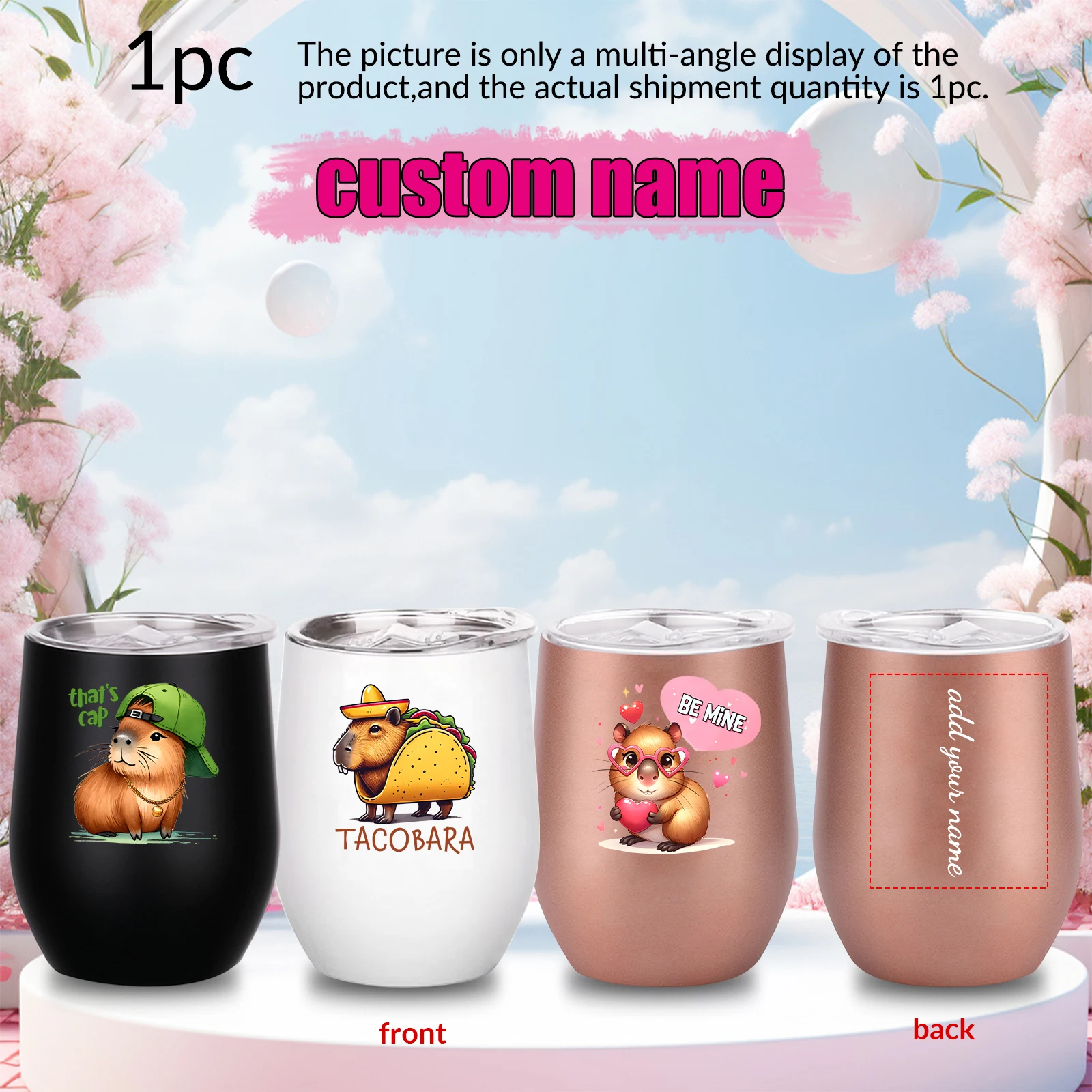 

11oz Custom Name Car Water Cups with Lid Stainless Steel Double Layer Vacuum Flasks Anti-scalding Leak-proof Tea Cups Drinkwear
