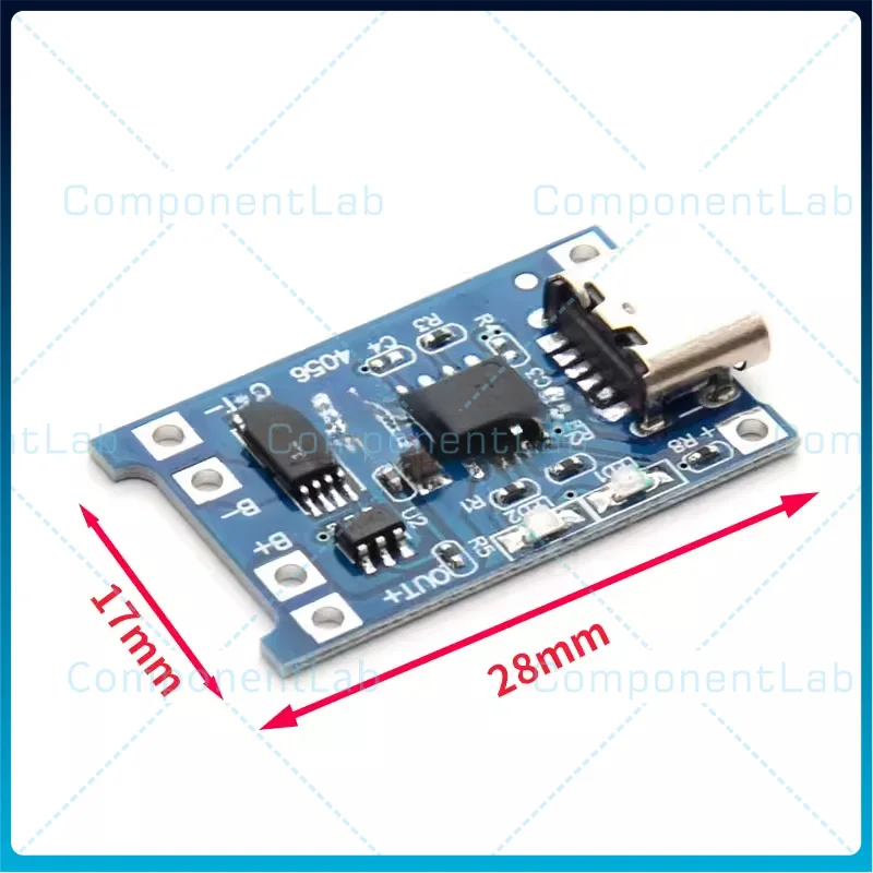 10-100PCS TP4056 1A Lithium Battery Charging Board Type-C Charging Module USB Port Charging Protection Two-in-One