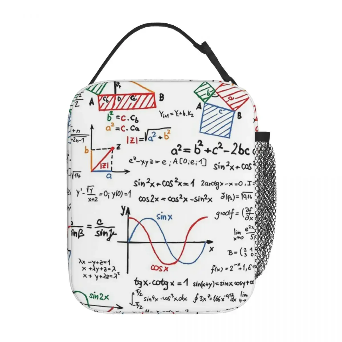 Mathematics Formulas Numbers Insulated Lunch Bag for Women Children Portable Food Boxes Thermal Lunch Box Tote