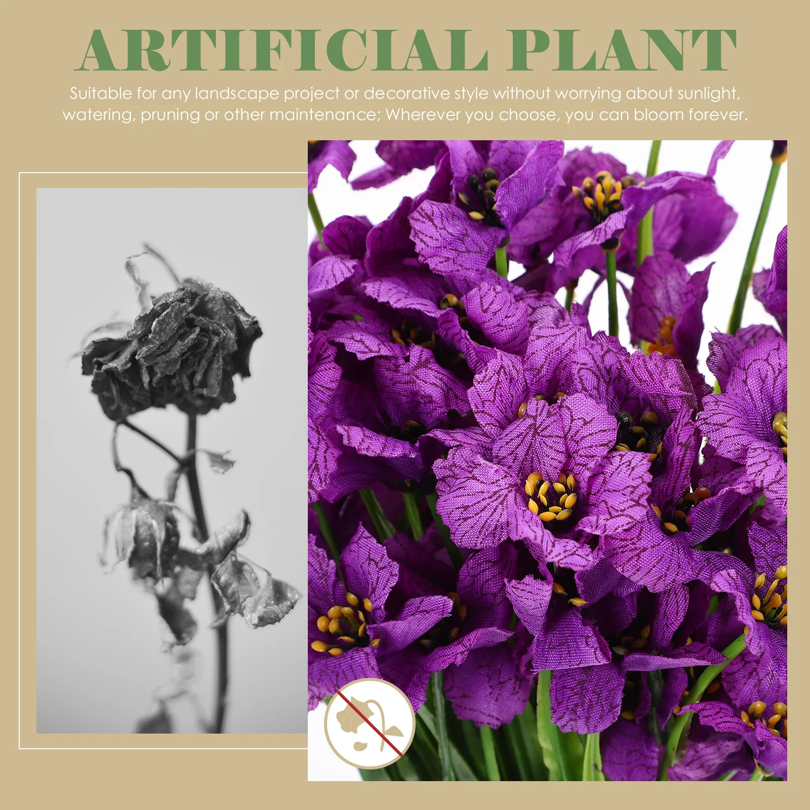 

12pcs Artificial Flowers Simulation Plants For Wedding Party Decor Plastic Plants Diy Fake Plant Decors Photography Props Scene