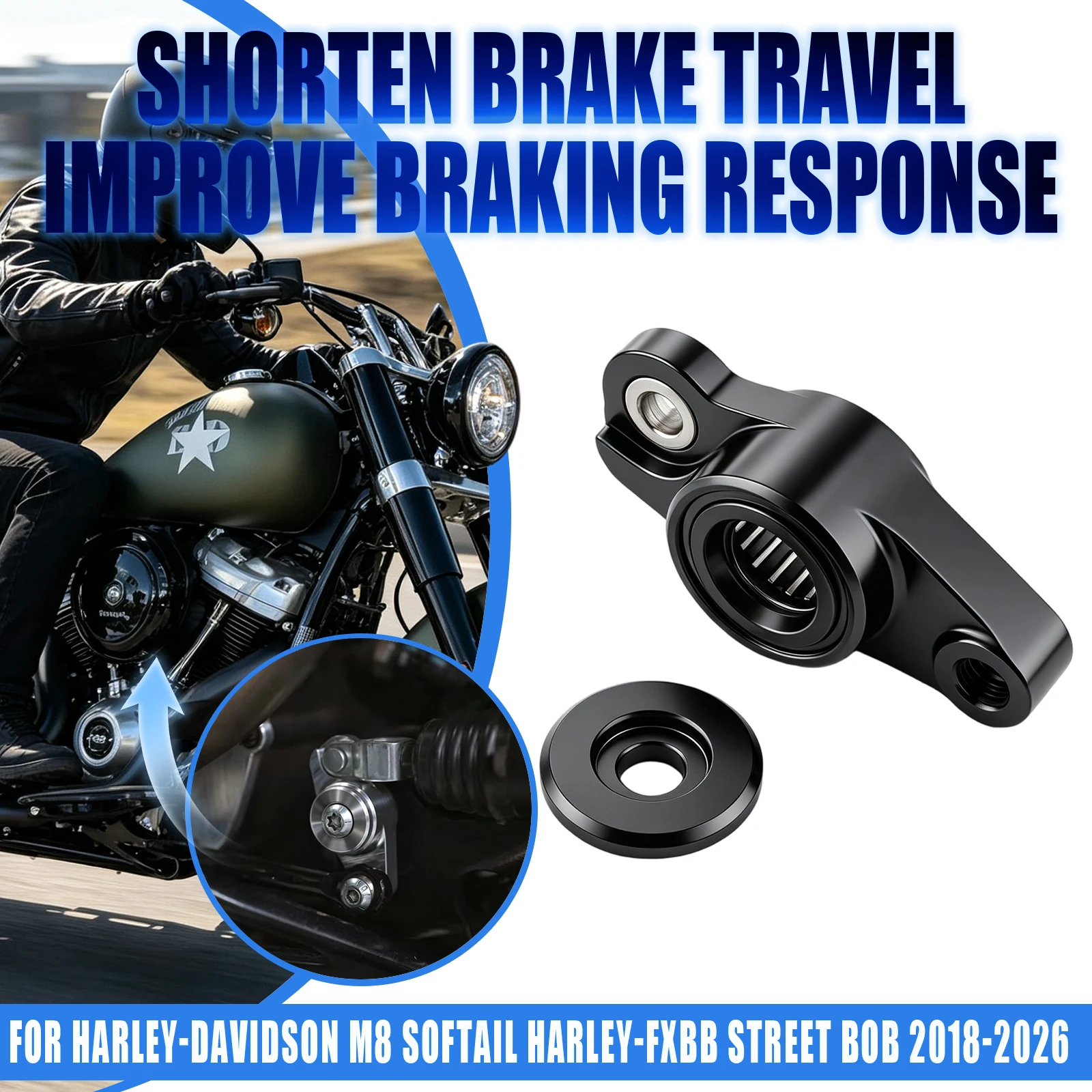 Motorcycle Mid Control Foot Brake Pedal Link Lever Connecting Rod For Harley M8 Softail Street Bob FXBB FXLRST FXST