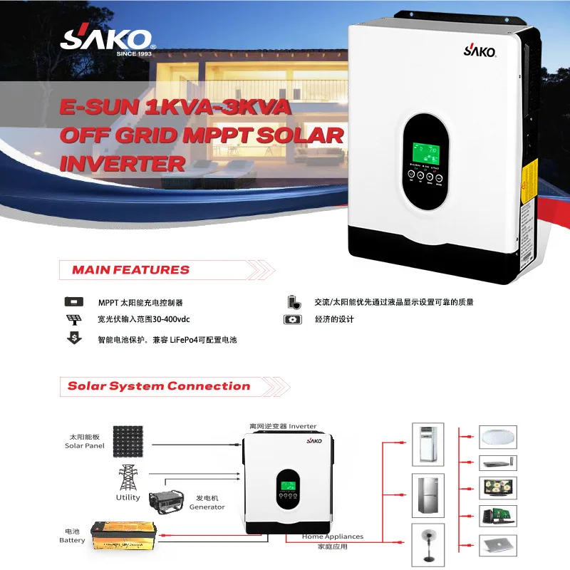 Mppt off-grid inverse control integrated machine 1KW2KW3KW pure sine wave photovoltaic solar inverter