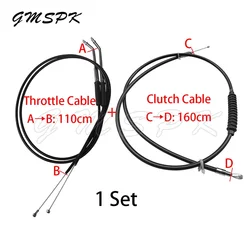 1 Set Motorcycle 110cm Lengthened Throttle Line 160cm Clutch Cable Fit for Harley Sportster 1200 XL1200 Dyna Softail Heritage