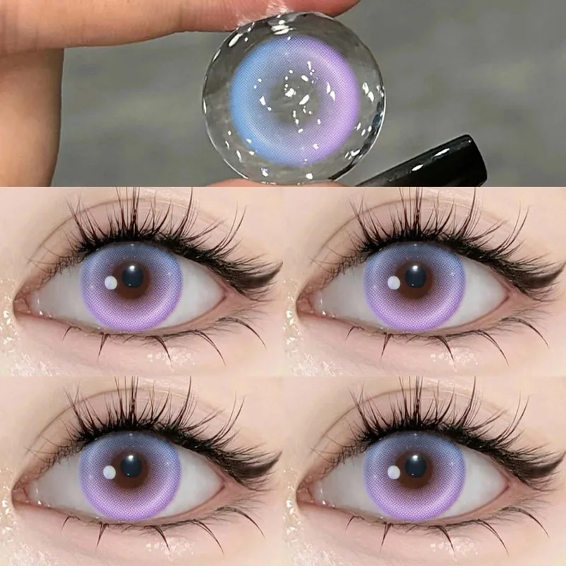 2pcs Yearly Myopia Eyes Colored Lenses with Diopter Beautiful Pupil Natural Contact Lenses for Eyes Cosmetic Lens Fast Shipping