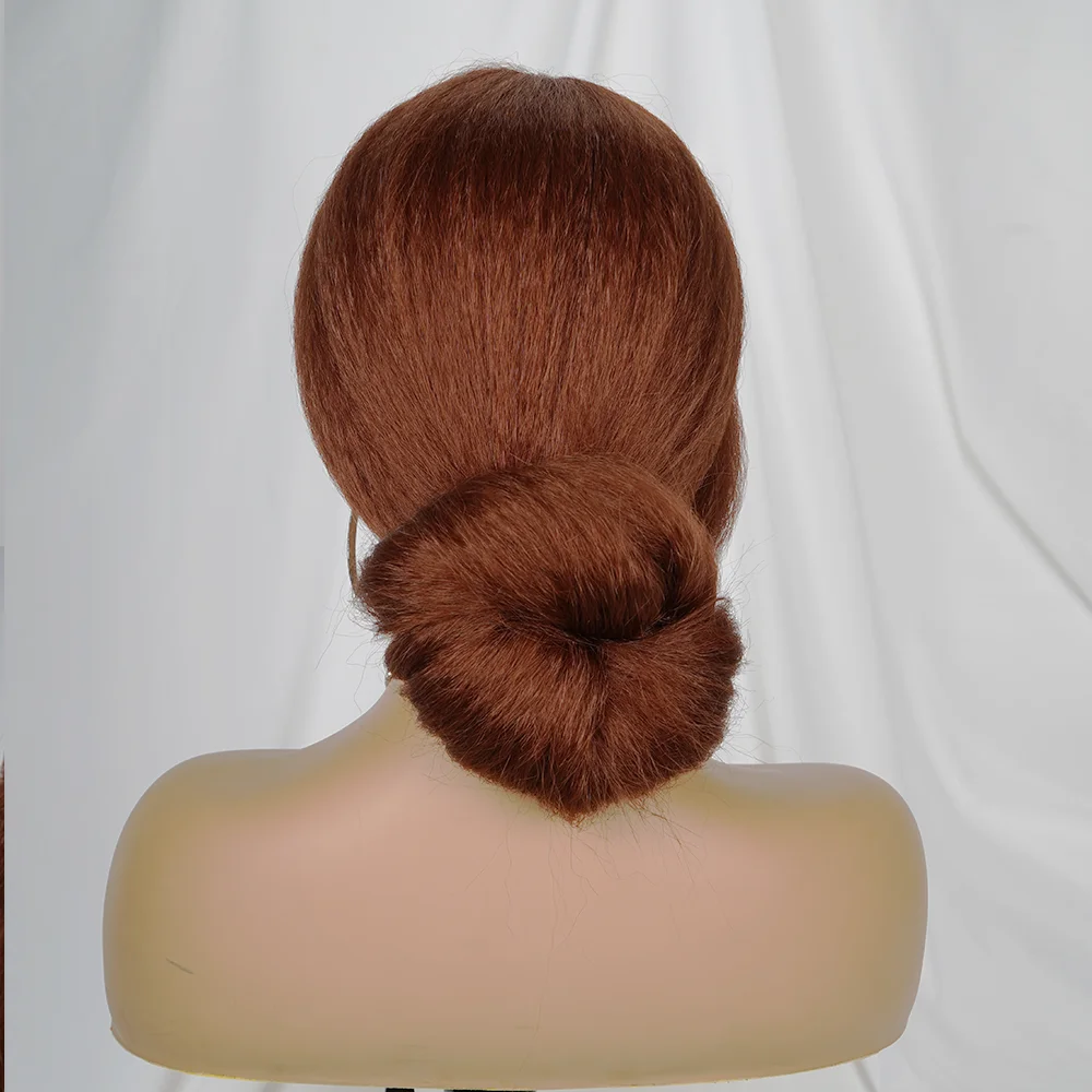 Perucas marrons e retas para mulheres, cabelo sintético Yaki, perucas diárias, temperatura de calor, 28, 30 longos