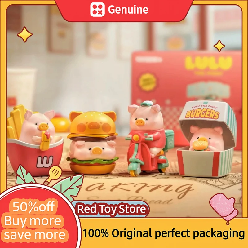 

Новая серия Lulu The Piggy Burger слепая коробка милая аниме-фигурка Lulu Pig Mystery Box милая кукла-сюрприз сумка настольный декор игрушка для девочек