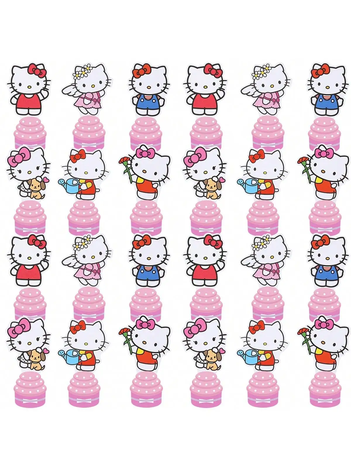 25 stks Sanrio Hello Kitty Cake Topper Benodigdheden voor Kid Meisjes Favor Verjaardag Baby Douche Bruiloft Cupcake Topper Party Decoraties
