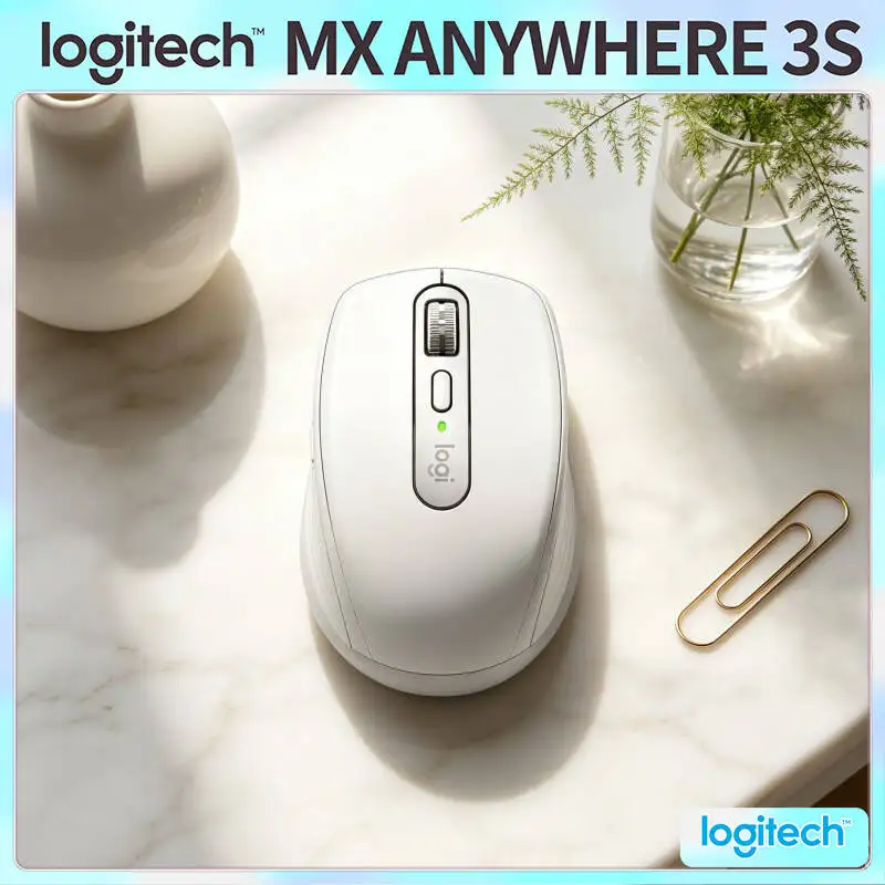 Ratón Inalámbrico Logitech MX Anywhere 3S - Darkfield 8K DPI, MagSpeed Scroll, Clic Silencioso, Compatible con Múltiples Sistemas Operativos para el Puesto de Trabajo