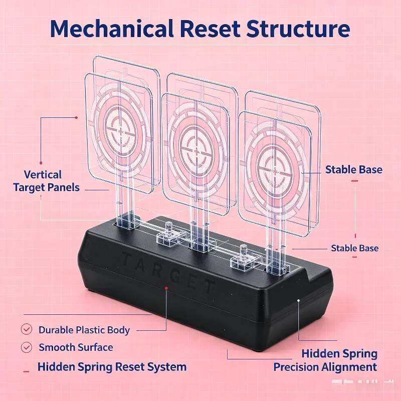 Indoor Outdoor Universal EVA Foam Dart Target Vertical Automatic Rebound Mechanical Reset Hobby Accessory