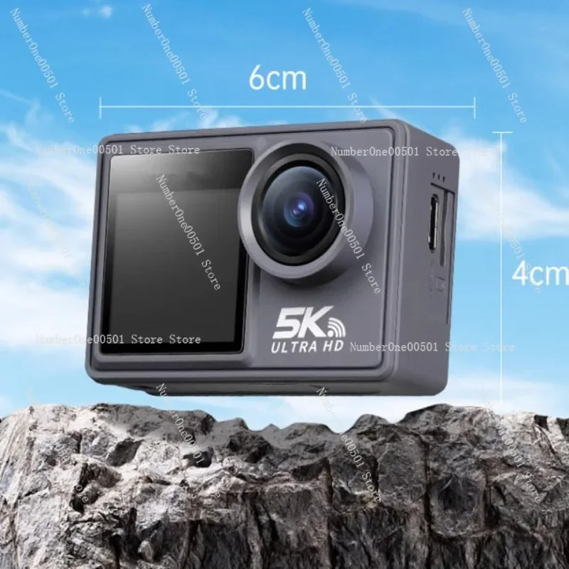 5K Sports Camera Diving Camera Motorcycle Bicycle Helmet Riding Anti Shake HD Dual Screen Recorder 256G memory card