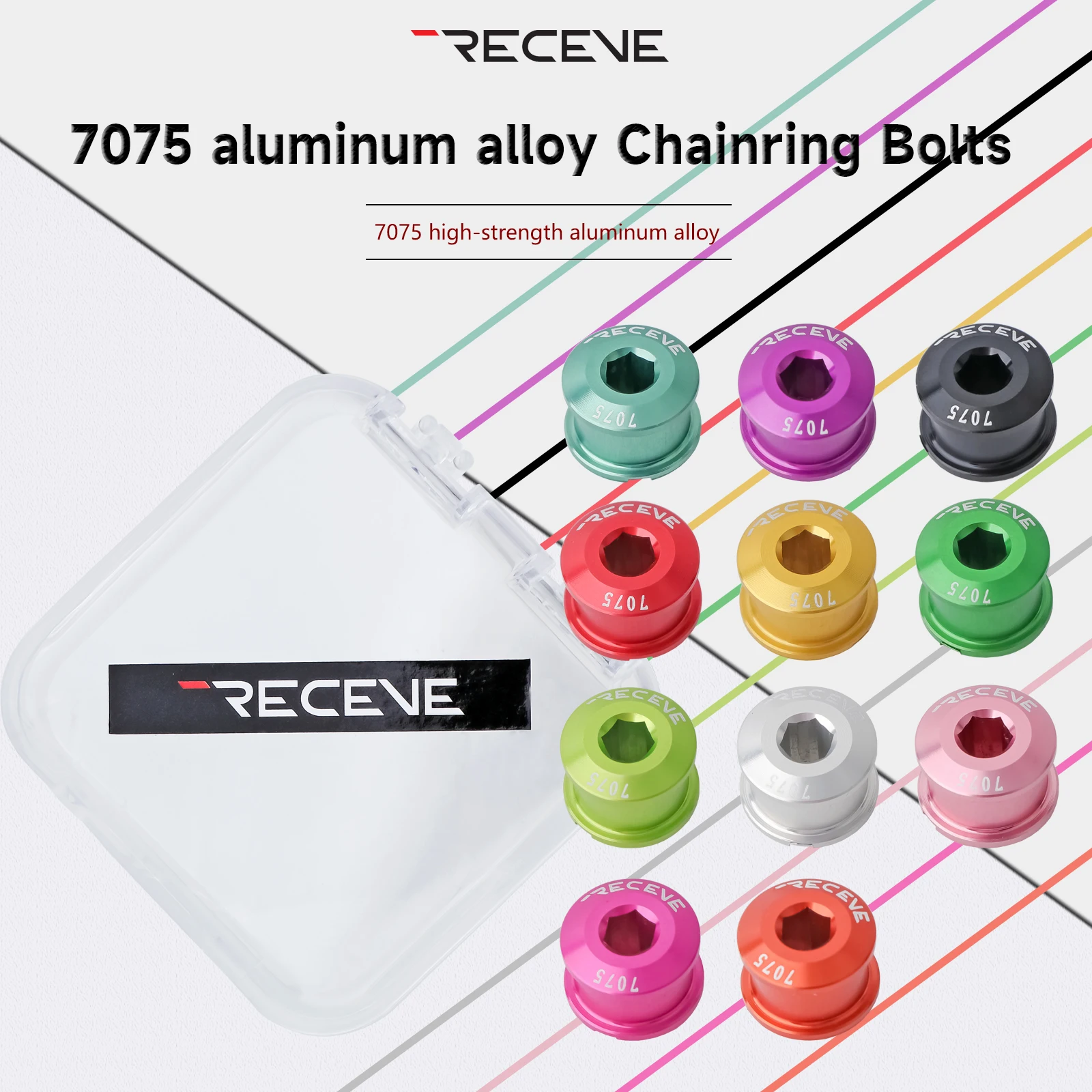 

RECEVE Bicycle Chainring Bolts 6.5mm 5Pcs Bike Integrated Crankset Chainwheel Screws 7075 Aluminum Alloy For Monoplate Cranks