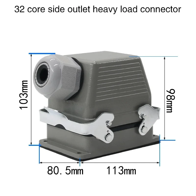 32-pin heavy duty connector HDC-HE-032 Waterproof Aviation plug socket 500V 16A