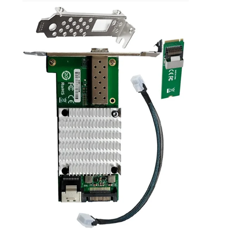 

【B55AQ】10G SFP+ M. 2 Key M Network Interface Card For 82599 Chipset With SFF-8087 Cable