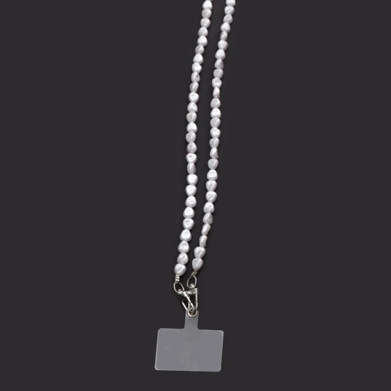 Mobile Phone Lanyard Luxury Simple Phone Anti-lost Crossbody Lanyard Special-Shaped Pearl Chain