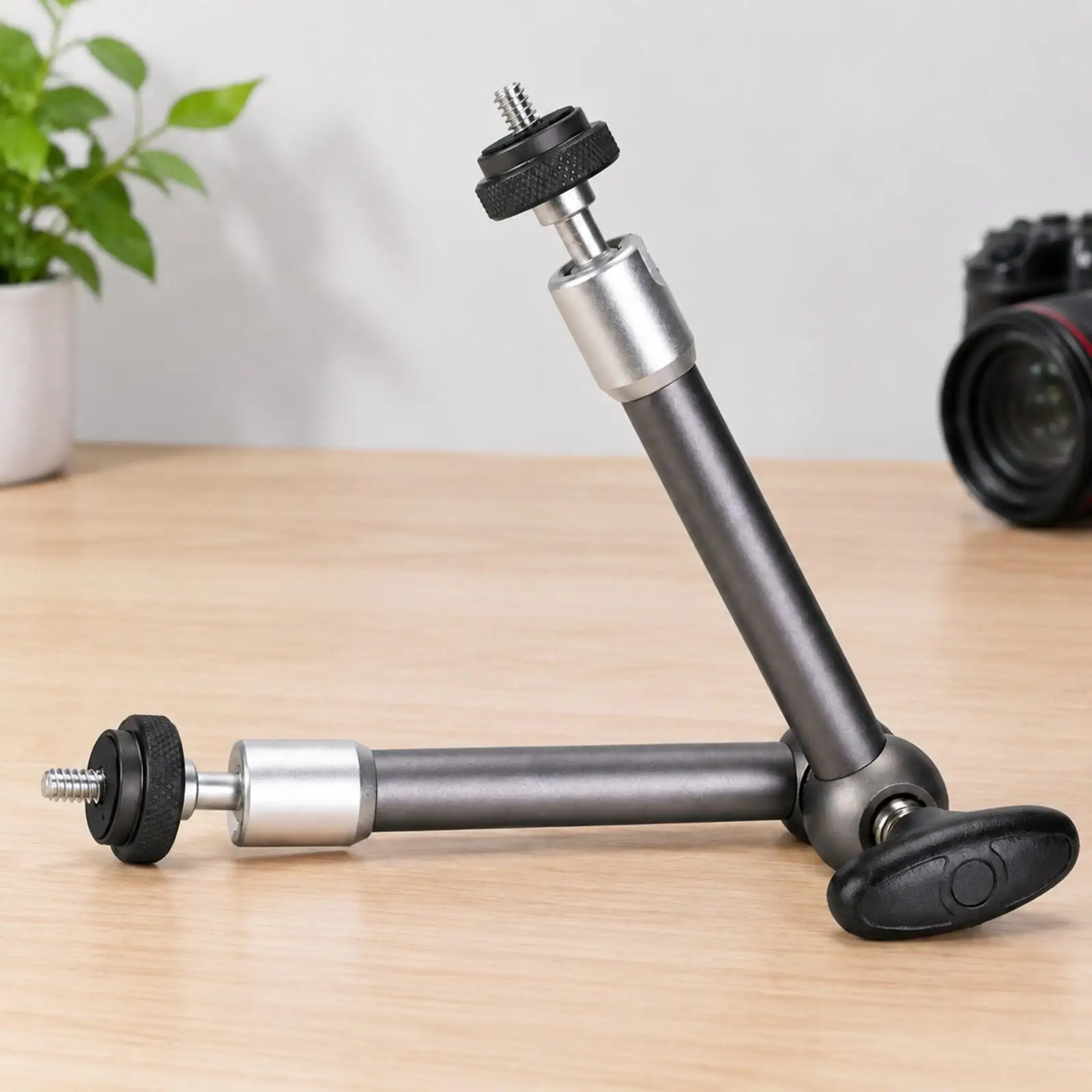 Threaded Mounting Arm with Hand-Tightened Controls Secure Aluminum Alloy Camera Mount Versatile for Photographers,
