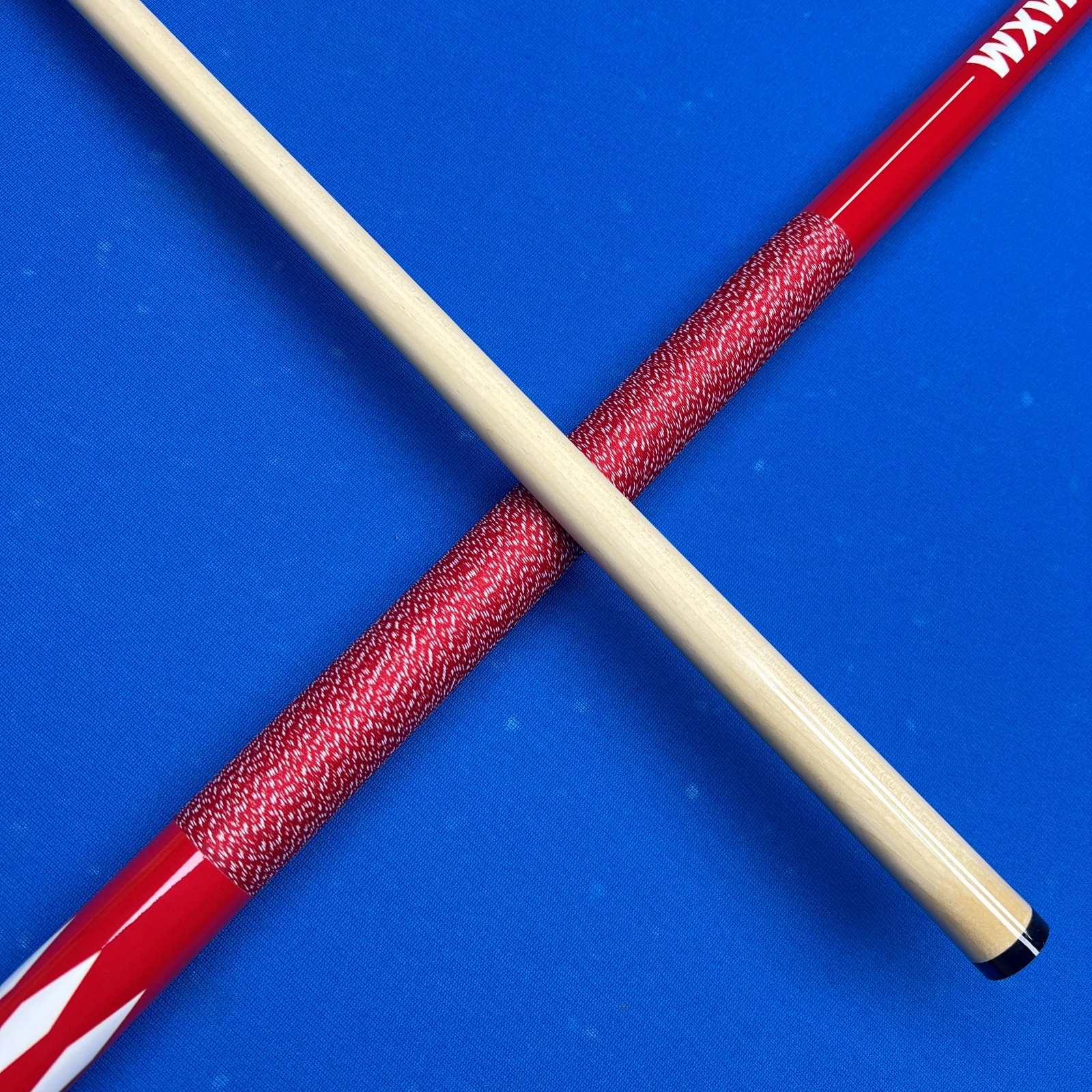 Maple Pool Cue 13mm Tip Red Irish Linen Wrap Anti Slip Ergonomic Grip 58 Inch Billiard Stick for Beginner Training and Gifting