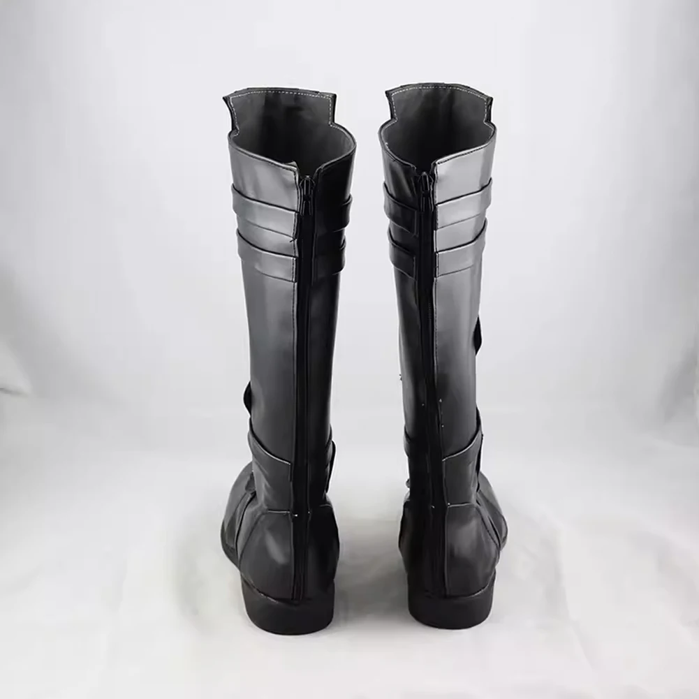 Star Anakin Cosplay Shoes Jedi Cosplay Boots Disguise for Adult Men Black PU Leather Boots Halloween Party Adult Custom Made