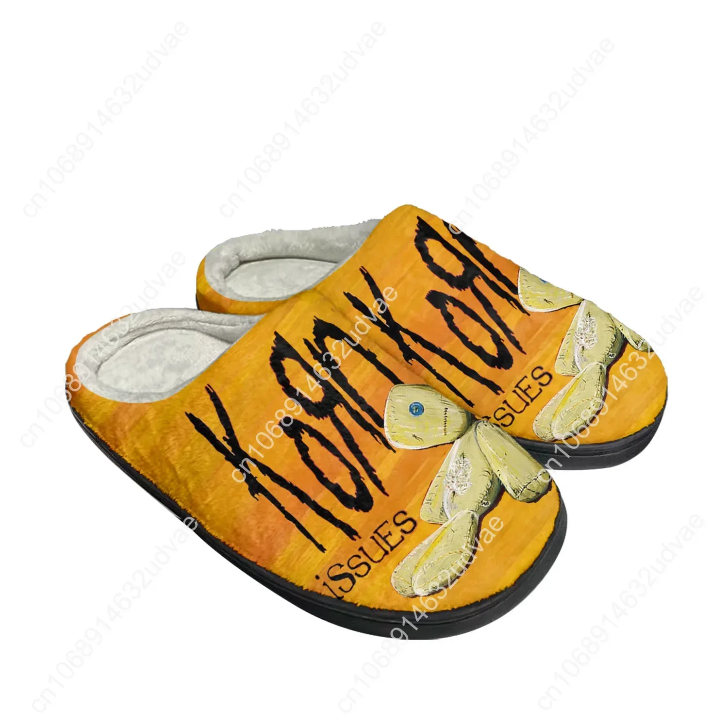 Korn-Zapatillas de algodón personalizadas para hombre y mujer, sandalias de felpa con estampado 3D, informales, mantienen el calor, para dormitorio