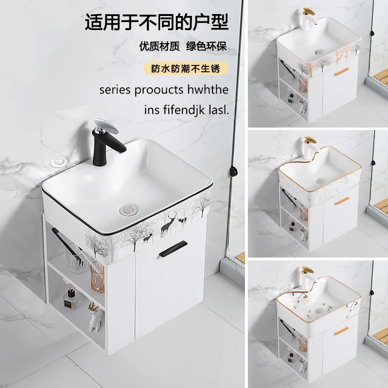 

Новый шкаф для умывальника, комбинированный шкаф для ванной комнаты, настенный унитаз для маленькой квартиры, умывальник, керамический встроенный умывальник