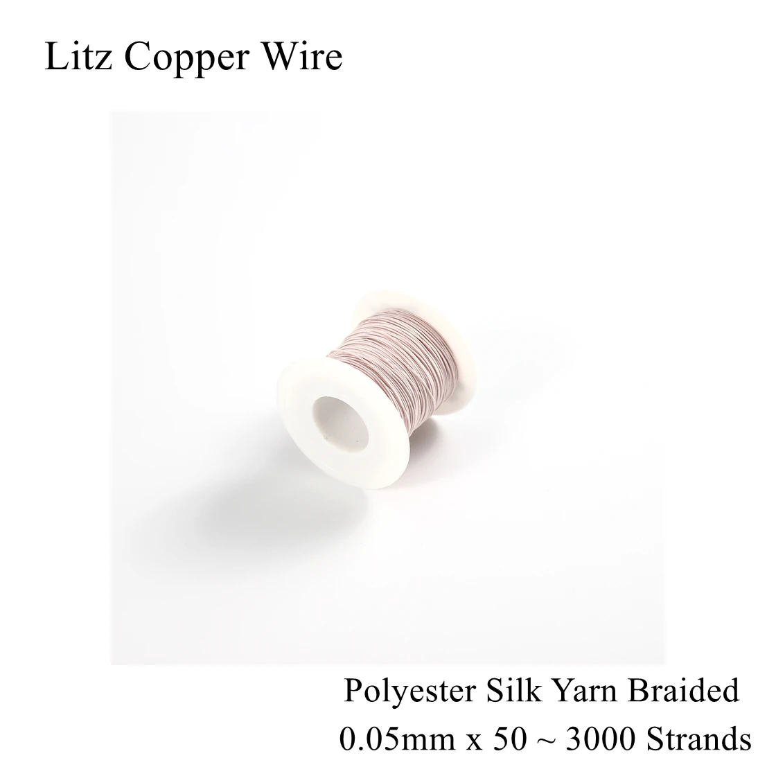 0.05mm x 50 80 100 170 1500 2500 Strands Litz Copper Wire Mine Antenna Multi Core Shares Polyester Silk Yarn Braided Cable 0.05