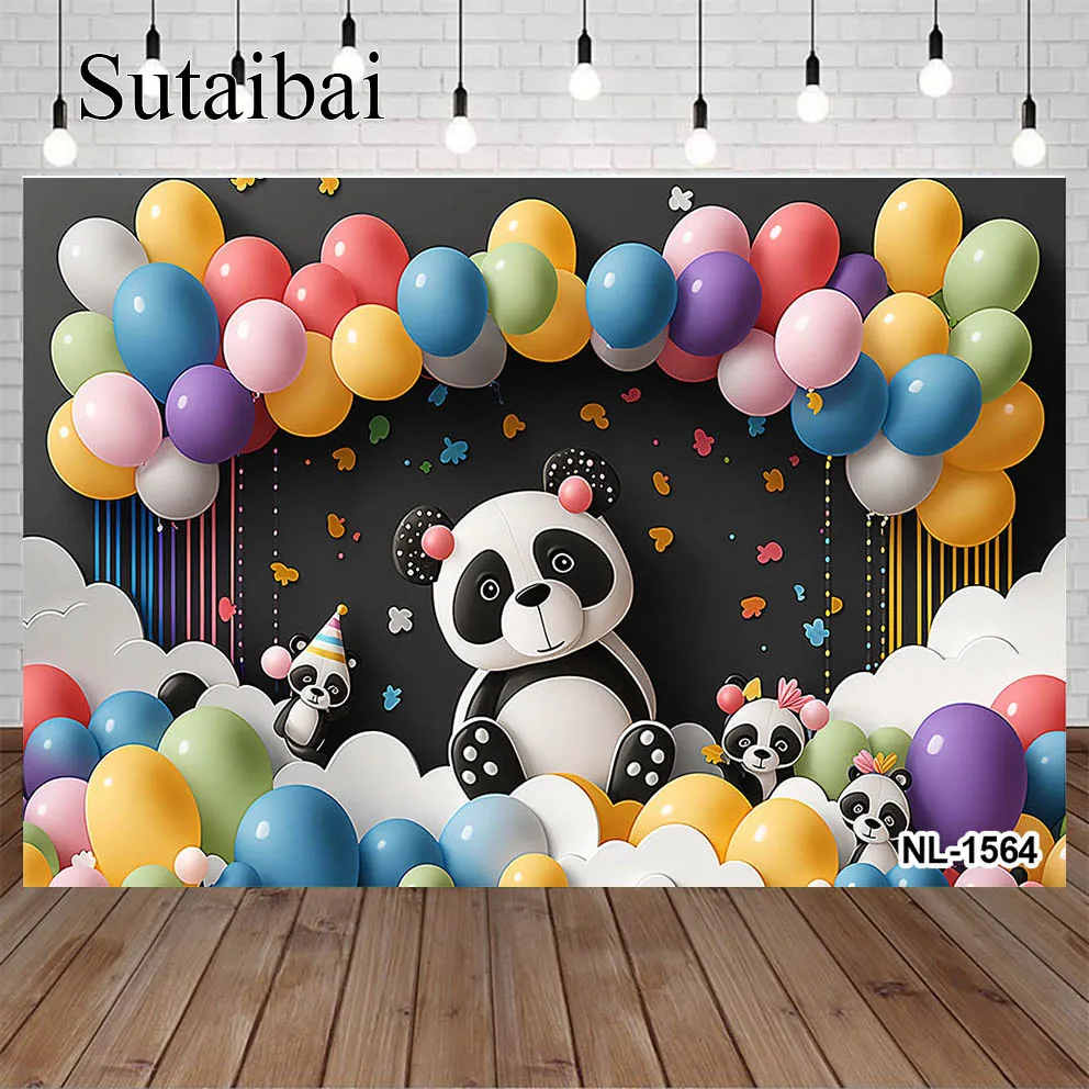 

Фон для детской фотосъемки с изображением панды на день Рождения Вечеринка джунгли фон для новорожденных Декор бамбуковые животные баннер для фотостудии
