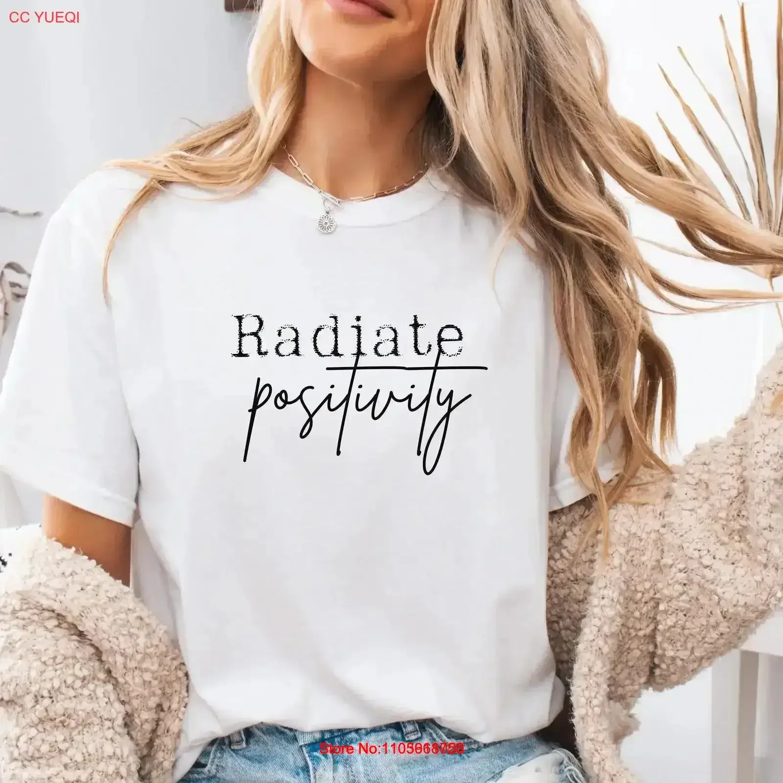 Radiate positivity self love Positive Saying T Shirt Kindness Mental Health Affirmation Inspirational vintage Washed vintage