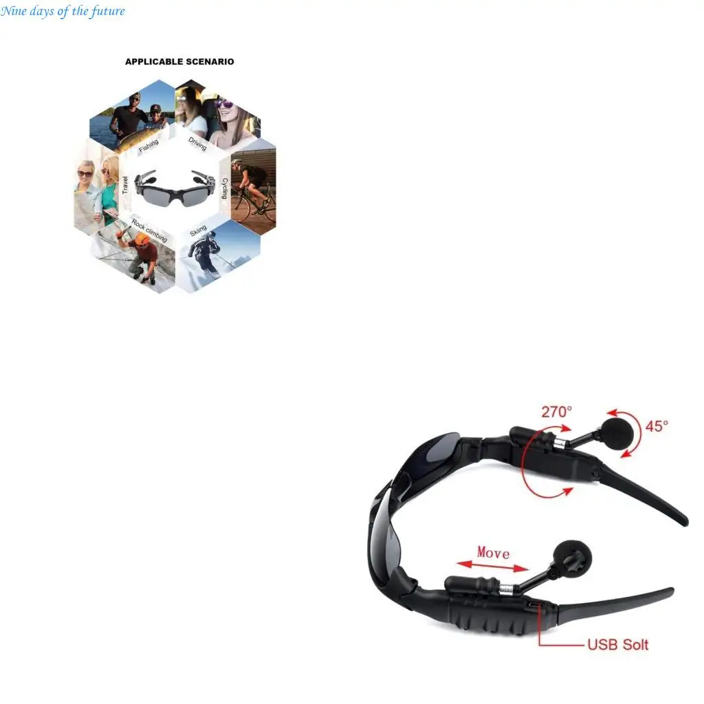 

Стакан Солнцезащитные очки стерео наушники музыка без рук для мужчин Женщины водонепроницаемые e65a