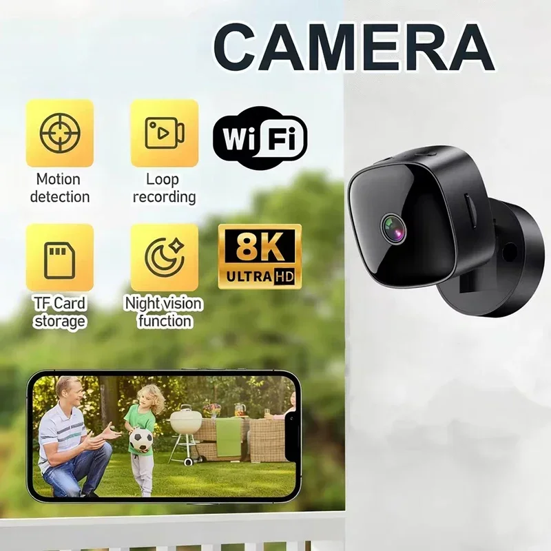 8K HD Mini Camera Wifi Camera Wireless Security Protection Remote Monitor Camcorders Video Surveillance Home Smart Cam