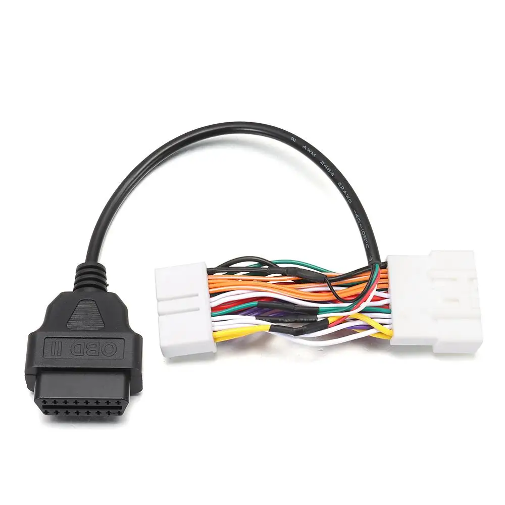 Adaptador de Cable de diagnóstico de plástico, accesorio divisor de goma de 26 pines a 16 Pines, negro, latón, OBD2, Bluetooth