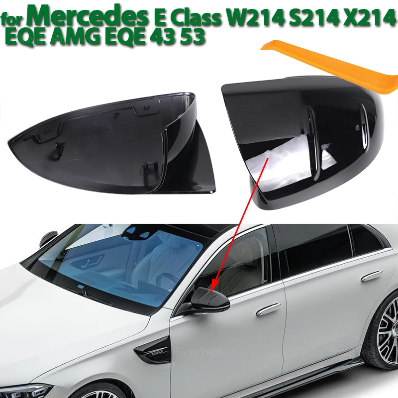 Carbon Fiber Car Rear View Door Wing Side Mirror Cover Caps Shell Case for Mercedes-Benz E-Class E Class W214 S214 X214 EQE V295