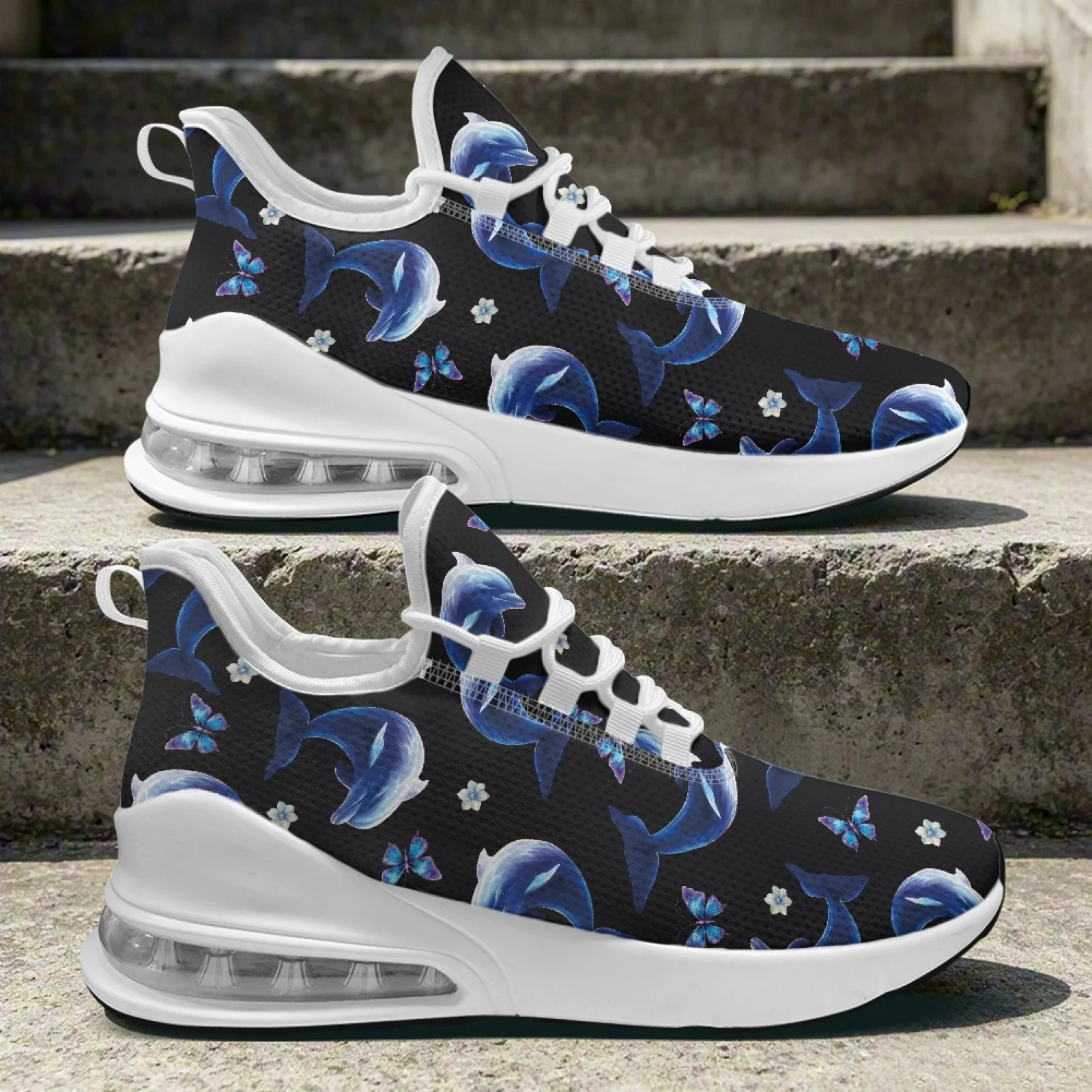 PENSTROLL Dolphin Butterfly Comfortable Lightweight Women's Low-Top Sneakers Running Sneakers for Womens Workout Walking