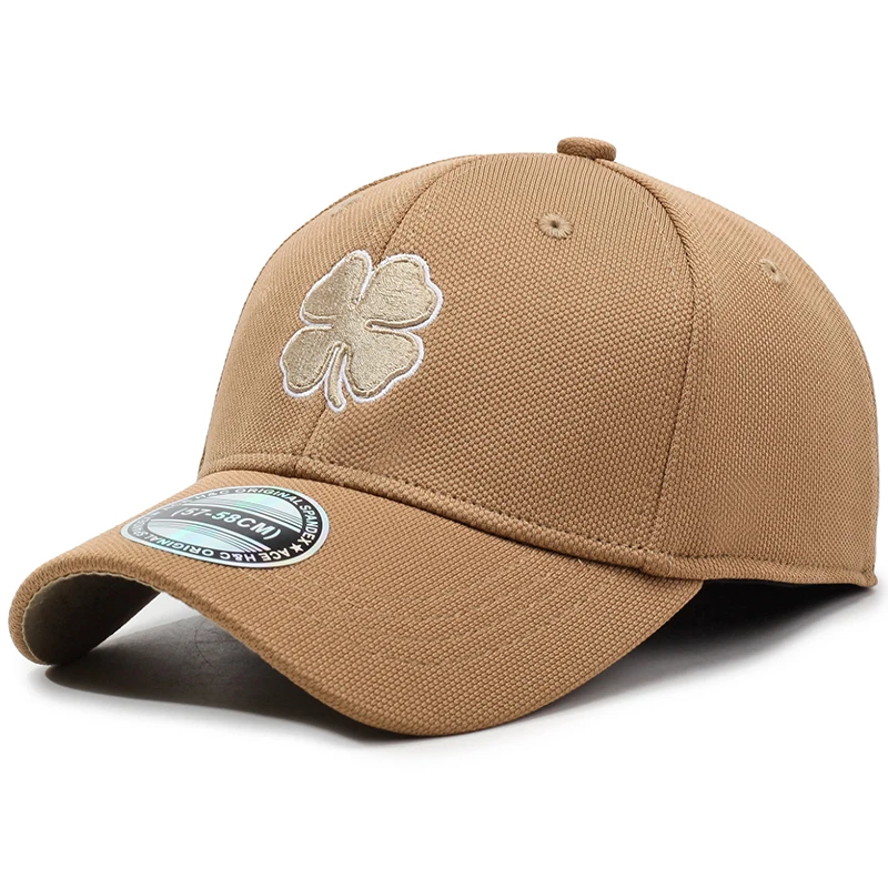 Lucky Four Leaf Clover Embroidered Baseball Cap Unisex Breathable Sun Protection Foldable Versatile Casual Style Polyester Fi...