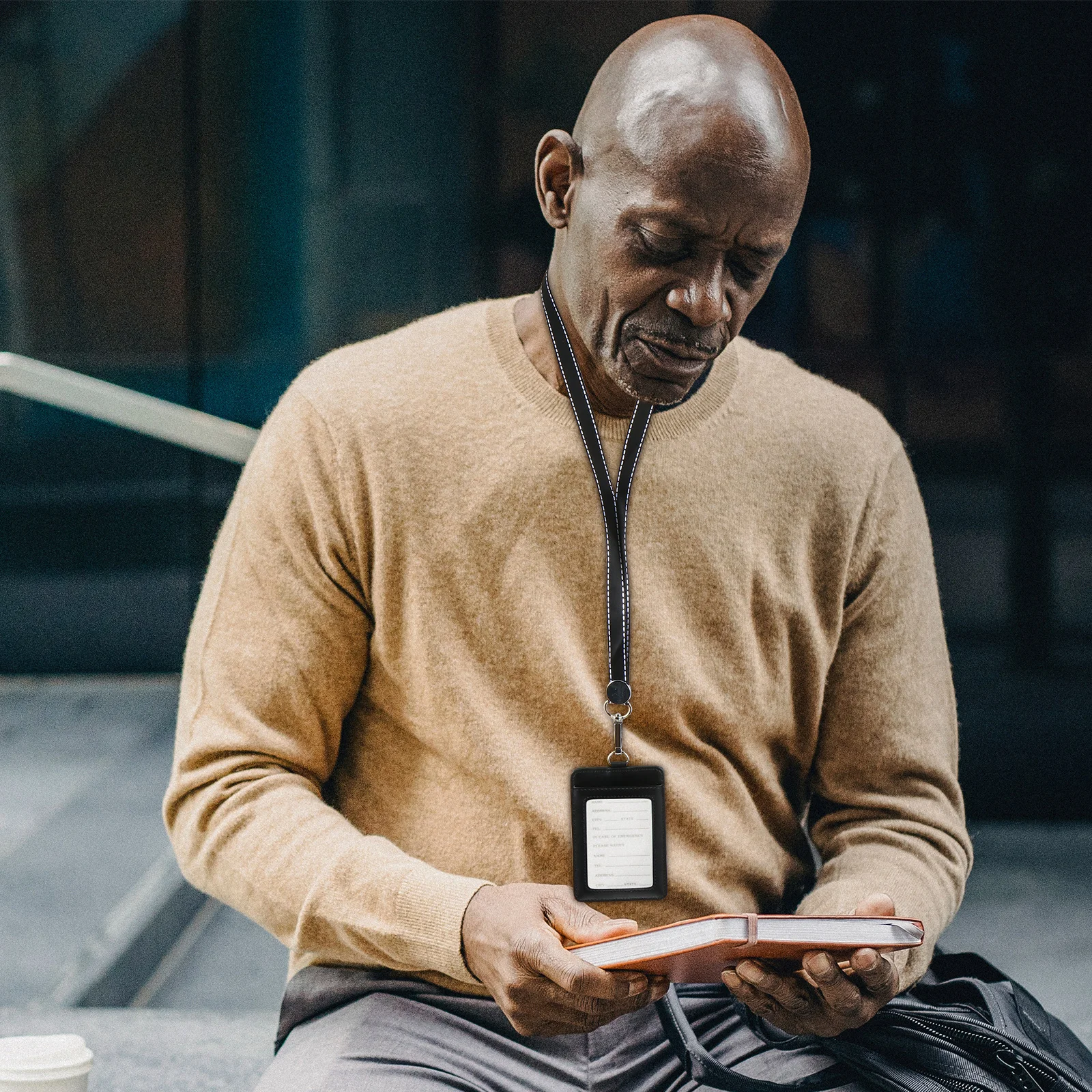 

1Pcs Double-Sided Id Badge Holder Portable Name Cards Cover Lanyard Work Cards Holder for Nurses Teachers