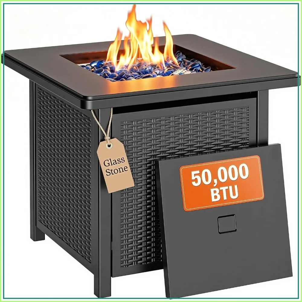 28 Inch Propane Fire Pit Table for Patio Garden Backyard Outdoor