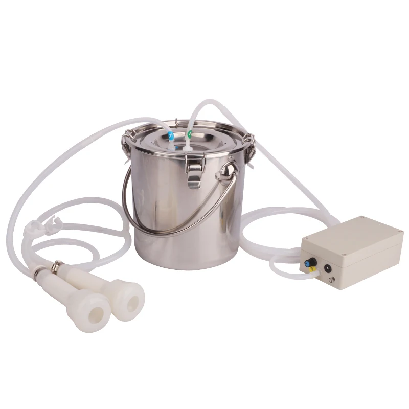 5L Electric Milking Machine Stainless Steel Milker For Farm Cows Goats Vacuum Pump Bucket 220/110V Pasture Cow Sheep Milker