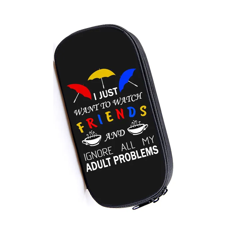 Friends Print Pencil Case Women TV Show Makeup Bags Teenager Boys Girls CENTRAL PERK Pencil Bag Stationary School Supplies Gift