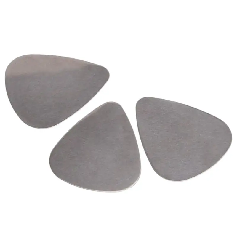 6x Stainless Steel Guitar Picks - Silver