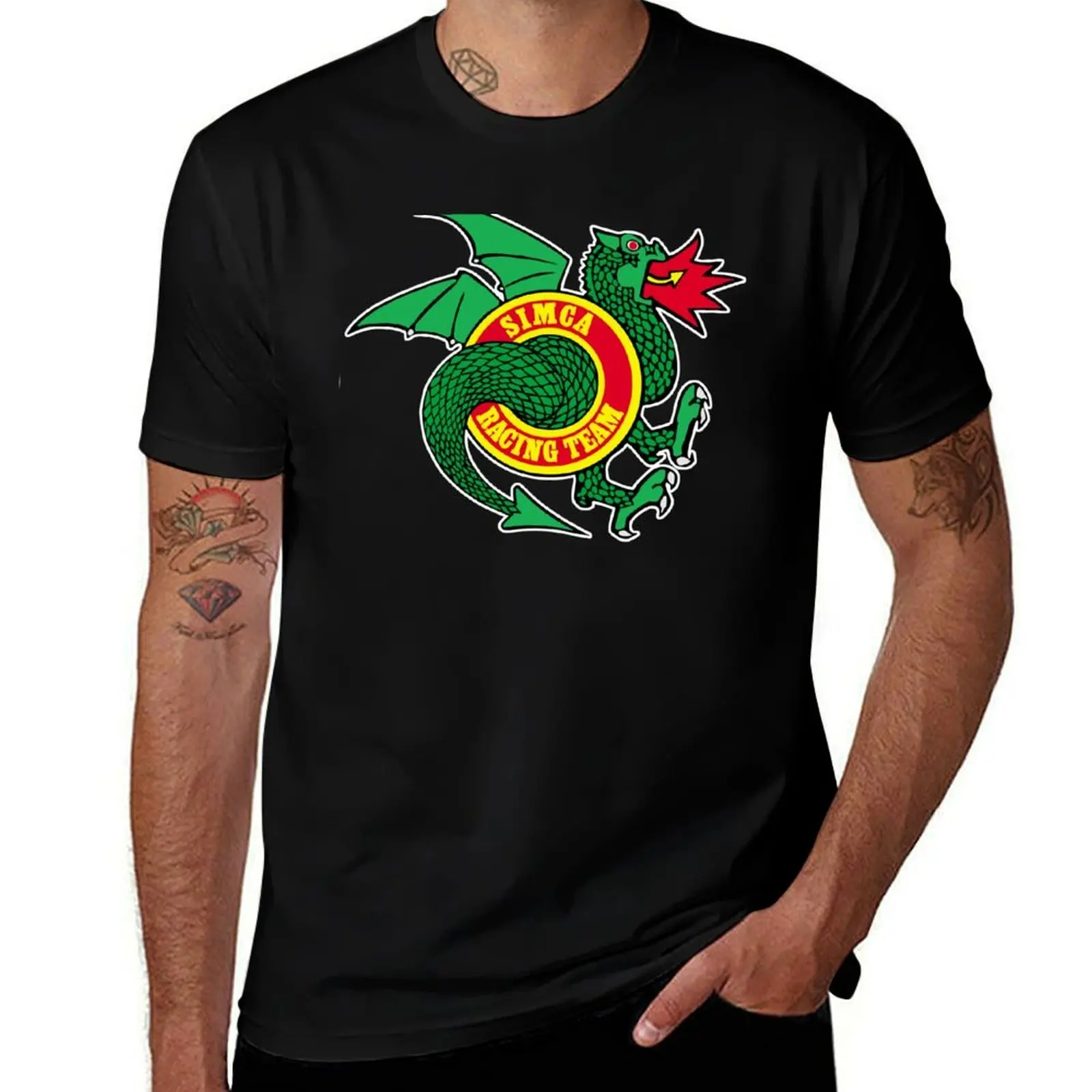 Simca Racing Team T-Shirt Basic Casual Short Sleeve Cotton Shirt T-Shirt
