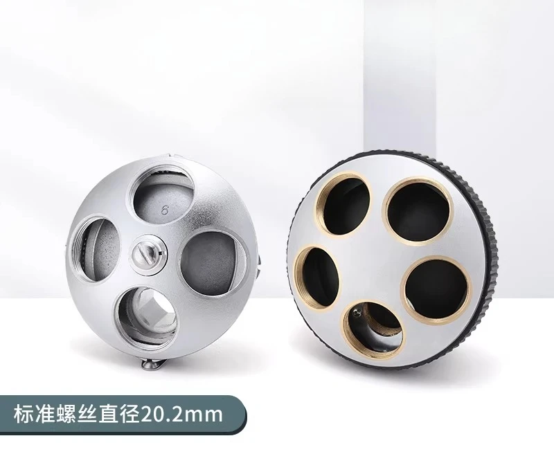 3/4/5-hole Biological Microscope Accessories Revolving Nosepiece Microscope Lens Exchanger