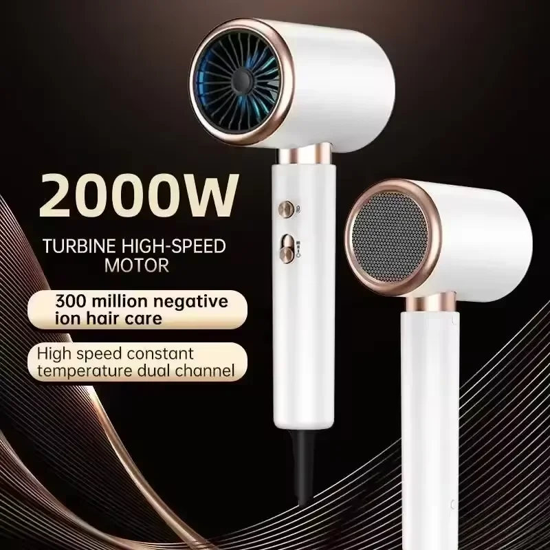 Professional Hair Dryer Hot Cold Wind Air Brush Hairdryer Negative Lonic Blow Dryer Strong PowerDryer Salon Tool 2000W 5th Gear