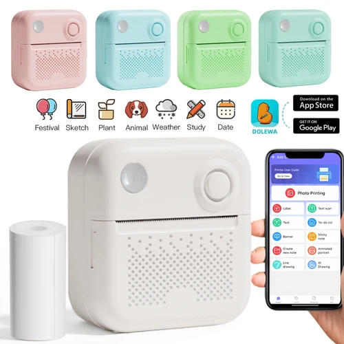 Impresora Portátil Dolewa D3, Pegatinas De Papel Térmico,