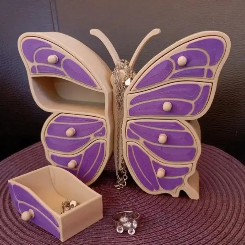 

Большая шкатулка для драгоценностей с бабочкой, роскошное многослойное ожерелье, кулон, витрина, шкатулка для безделушек, настольные украшения для хранения