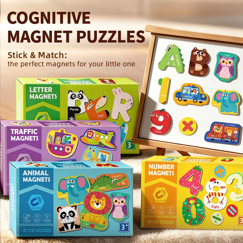 

Magnetic Refrigerator Sticker, Children's Puzzle Enlightenment, Alphanumeric Puzzle Logic Thinking Puzzle, Early Education Toys