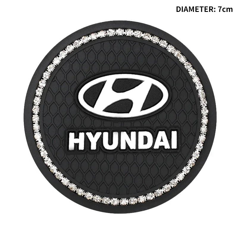 1/2 قطعة قاعدة أكواب السيارة البلاستيكية الماس المضادة للانزلاق الوقايات سيارة الداخلية لشركة هيونداي Fe سوناتا سولاريس أزيرا كريتا I30 Ix25 IX35 توكسون #6