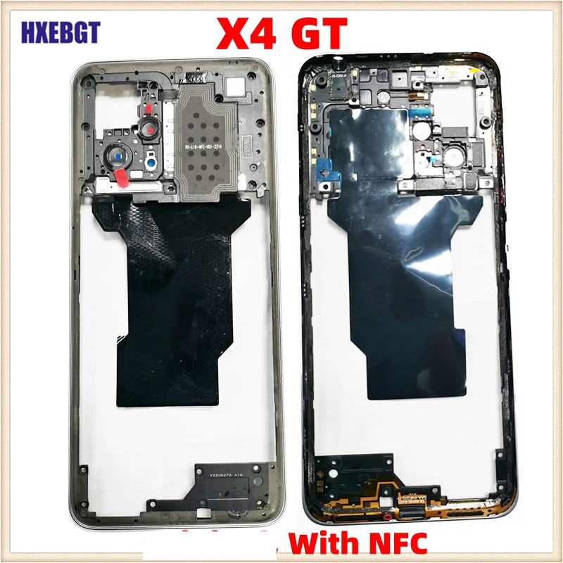 Middle Frame Housing Bezel For Xiaomi Poco X4 GT With NFC Back Faceplate Front Frame Chassis + Volume Buttons Parts