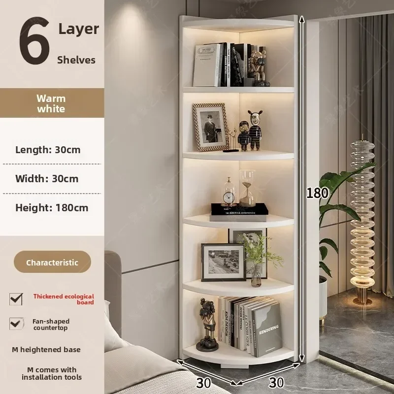 New model Bookshelf Floor-to-ceiling wall multi-layer storage locker Corner cabinet Living room display shelf Bookcase