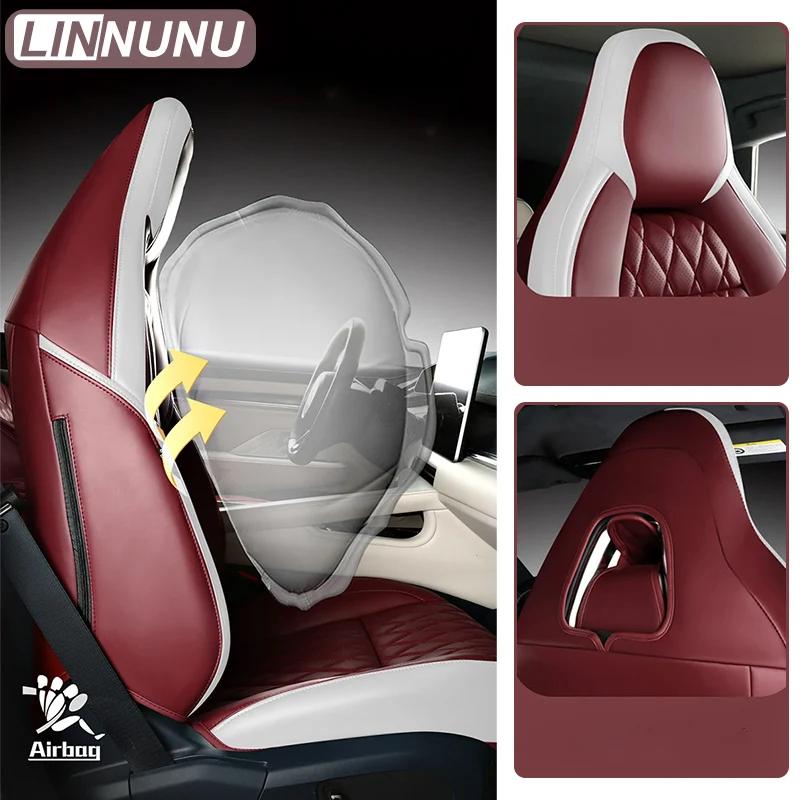 LINNUNU Fit for Extremely Krypton ZEEKR 001 Car Seat Cover leather Auto Seat Protector Vehicle Cushion four season Accessories
