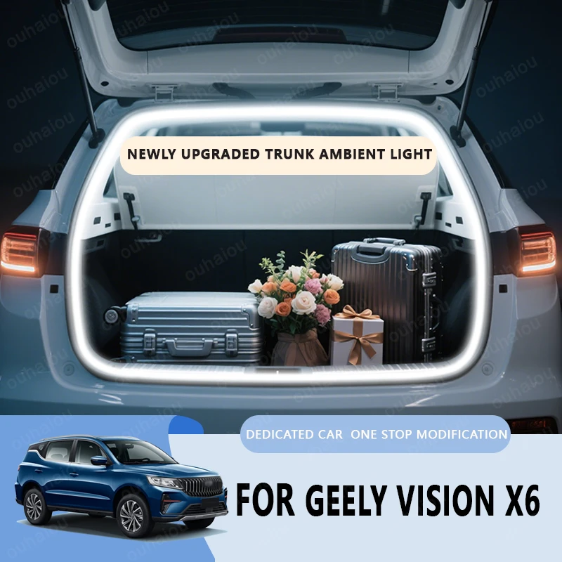 

For Geely Vision X6 Galaxy L6 E5 E8 trunk light Atmosphere lights modification light Rear Trunk LED Light Bar White warm white